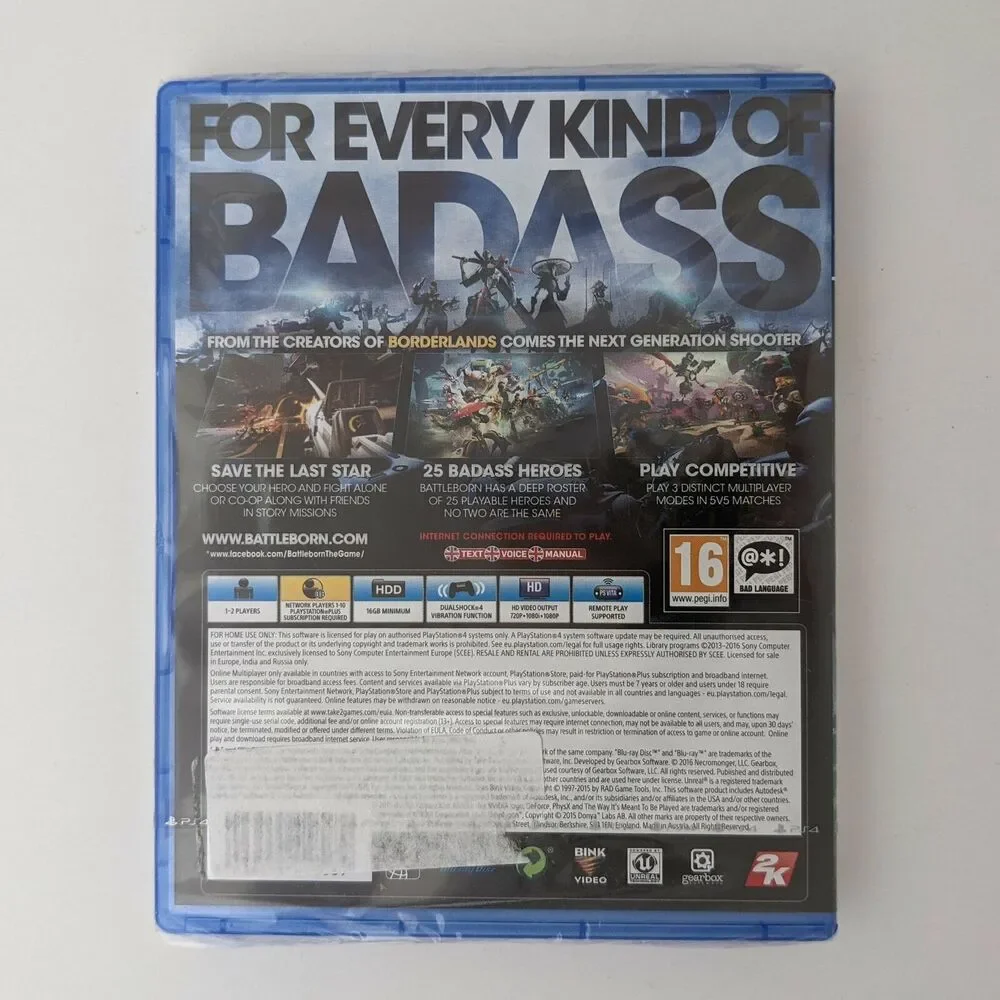 Battleborn (PS4) Brand New Sealed (2K, 2016) Sony Playstation 4 Game